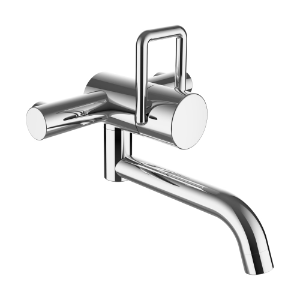 Picture of Laufen Armaturen - Wand-Waschtischmischer, Ausladung 225 mm, Anschlussdistanz 153 mm, Schwenkauslauf, ohne Verschraubungen , Art.Nr. : HF985485100005