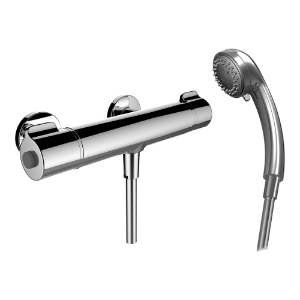 Picture of Laufen Armaturen - Thermostatischer Duschenmischer, Anschlussdistanz 153 mm, mit Verschraubungen, mit Zubehör , Art.Nr. : WI932050100000