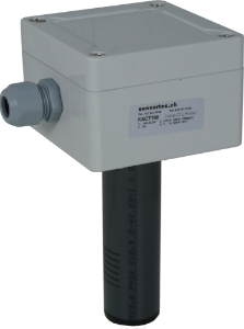 Picture of Sensortec - Kanal-Luftqualitätsfühler CO2 mit Temperatur und Feuchte, 0…2000ppm, 0…+50°C, 0...100rF, 24VAC/DC, 3 x 0...10V, Einbaulänge 100mm, , Art.Nr. : KACTH-100 lichtgrau RAL 7035