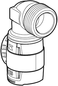 Picture of Geberit FlowFit Übergangsbogen 90° mit AG, lang 32mm x 1", Art.Nr. :620.528.00.1