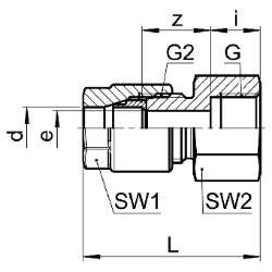 Bild von SERTO Aufschraubverschraubungen SERTO SO 41221 gerade, M-Programm, Messing Grösse: 6 ‑ 1/8, Art.Nr. :  018.1201.100