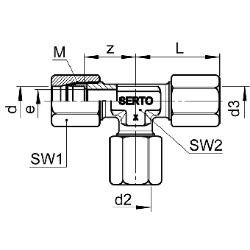 Bild von SERTO T-Verschraubungen SERTO SO 53021 Edelstahl rostfrei Grösse: 2‑ 3‑ 2, Art.Nr. :  058.3004.010