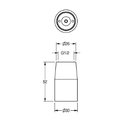 Picture of KWC AQRM706 Düsenbrause Nennweite:DN 15, Mindestfließdruck:1.5 bar, Schallschutz:nein, Art.Nr. : 2000100899
