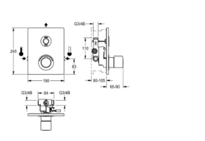 Picture of KWC AT3O0091 Elektronik-Thermostatbatterie , Art.Nr. : 2030068277