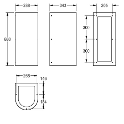 Picture of KWC ANIMA ANMX-S2 Schürze Gesamttiefe:343 mm, Gesamthöhe:680 mm, Gesamtbreite:288 mm, Art.Nr. : 213.0651.922