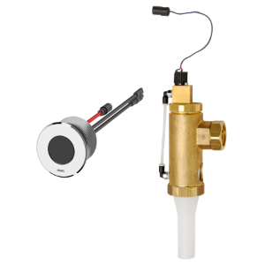 Picture of KWC F5E F5EF4002 WC-Spülarmatur Berechnungsdurchfluss Trinkwasser:1 l/s, Voreinstellung Hygienespülung:24 Stunden nach der letzten Betätigung, Funktionsprinzip:elektronisch selbstschließend, Art.Nr. : 2030062326