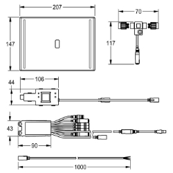 Picture of KWC EXOS0027 WC-Spülkastensteuerung Ausführung Einbauarmatur:F-Set, Höhe der Abdeckplatte:147 mm, Breite der Abdeckplatte:207 mm, Art.Nr. : 2030036621