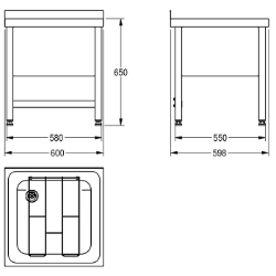 Picture of KWC SIRIUS F832V-F Standausguss,Klapprost Spritzschutzhöhe:50 mm, Beckenposition:mittig, Beckendesign:runde Ecken, Art.Nr. : 2000057046
