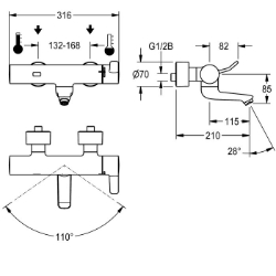 Picture of KWC F4ET-Med F4ET1001 Elektronik-Thermostatbatterie mit Rückflussverhinderer:ja, A3000 open-kompatibel:nein, Voreinstellung Hygienespülung:24 Stunden nach der letzten Betätigung, Art.Nr. : 2030072424