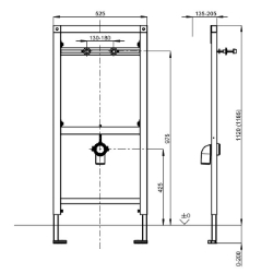 Picture of KWC AQUAFIX CMPX137 Installationselement Anwendung:Urinalspüler, Ausführung Einbauarmatur:Einbauteil, Höhenverstellung:200 mm, Art.Nr. : 2030020070