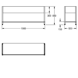 Bild von KWC MAXF200-60 Untergestell zu Maxima Material:Edelstahl, Materialtyp:1.4301 Chromnickelstahl V2A, Materialstärke:1 mm, Art.Nr. : 2000057114