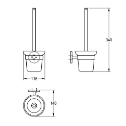 Picture of KWC FIRMUS FIRX005HP WC Bürstenhalter Bürstenfarbe:weiss, Material:Edelstahl, Materialtyp:1.4301 Chromnickelstahl V2A, Art.Nr. : 2000106273