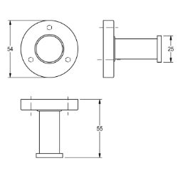 Picture of KWC MEDIUS MEDX010HP Kleiderhaken einzeln Anzahl der Haken:1, Material:Edelstahl, Materialtyp:1.4301 Chromnickelstahl V2A, Art.Nr. : 2000106255