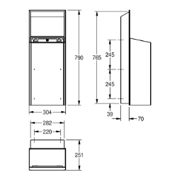 Picture of KWC EXOS. EXOS605EX Abfallbehälter Sackhalterung:ja, Füllvolumen:30 Liter, Klappe:nein, Art.Nr. : 2030034628