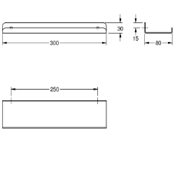 Picture of KWC HEAVY-DUTY AL300HD Ablage Material:Edelstahl, Materialtyp:1.4301 Chromnickelstahl V2A, Materialstärke:2 mm, Art.Nr. : 2000056718