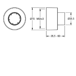Picture of KWC ASXX9003 Schraubrosette Gesamttiefe:60 mm, Gesamthöhe:70 mm, Gesamtbreite:70 mm, Art.Nr. : 2030046777