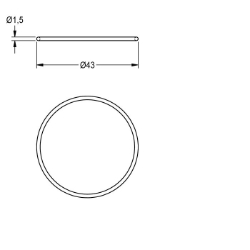 Picture of KWC ASEV1002 O-Ring, rot Gesamttiefe:43 mm, Gesamthöhe:1.5 mm, Gesamtbreite:43 mm, Art.Nr. : 2030042439