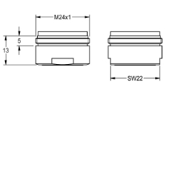 Picture of KWC ETAPS0037 Laminarstrahlregler Gesamttiefe:26 mm, Gesamthöhe:13 mm, Gesamtbreite:26 mm, Art.Nr. : 2030012352