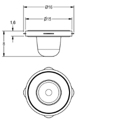 Picture of KWC ASXX1012 Siebdichtung 16 x 8 x 1,6 mm Gesamttiefe:16 mm, Gesamthöhe:8 mm, Gesamtbreite:16 mm, Art.Nr. : 2000104720