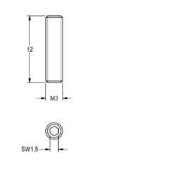 Picture of KWC ASSX1006 Gewindestift M3x12 Füllmenge:10, Mengeneinheit:Stücke, Art.Nr. : 2030052713