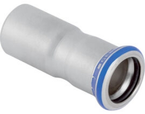 Picture of Geberit - Reduktionsstücke GEBERIT MAPRESS Wasser Edelstahl Rostfrei 1.4401 Pressindikator, zentrisch, d mm: 18.0, d1 mm: 12.0, L cm: 5.3, H cm: 3.6, Art.Nr. : 33003