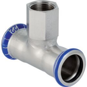 Picture of Geberit - T-Stücke GEBERIT MAPRESS Wasser Edelstahl Rostfrei 1.4401 mit Innengewinde, d mm: 12.0, Rp: 3/8, d1 mm: 12.0, L cm: 5.6, L1 cm: 3.2, l cm: 2, l2 cm: 2.8, Art.Nr. : 31303