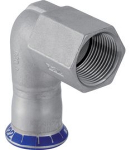 Picture of Geberit - Übergangswinkel 90° GEBERIT MAPRESS Wasser Edelstahl Rostfrei 1.4401 mit Innengewinde, d mm: 28, Rp: 1, L cm: 6.7, L1 cm: 5.4, Z cm: 4.3, Z1 cm: 3.7, Art.Nr. : 33806