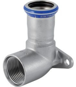 Picture of Geberit - Deckenwinkel 90° GEBERIT MAPRESS Wasser Edelstahl Rostfrei 1.4401 Pressindikator, d mm: 12, Rp: 1/2, L cm: 4.6, L1 cm: 4.3, l cm: 1, l1 cm: 1.5, Z cm: 2.9, Art.Nr. : 33013