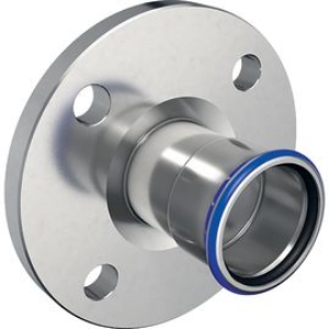 Picture of Geberit - Flanschen GEBERIT MAPRESS Wasser Edelstahl Rostfrei 1.4401 mit Pressmuffe, d mm: 22, di mm: 19.0, D cm: 10.5, k mm: 75, m mm: 14, L cm: 6.5, l cm: 1, Z cm: 4.4, Art.Nr. : 33734