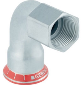 Bild von Geberit - Übergangswinkel 90° MAPRESS Heizung Stahl unlegiert 1.0034 E195 (EN 10305) mit Innengewinded mm: 28, Rp: 3/4, L mm: 58, L1 mm: 50, Z mm: 35, Z1 mm: 35, Art.Nr. : 21661