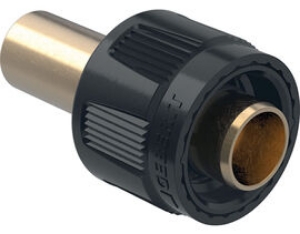 Picture of Geberit - Übergänge GEBERIT MAPRESS Rotguss (CuSn5Zn5Pb2-C) mit Masterfix und Einschubende, Betriebstemperatur 0 - 95 °C, RpMF 1/2 ", d mm: 15, RpMF: 1/2, L cm: 5.6, H cm: 4, Art.Nr. : 61112