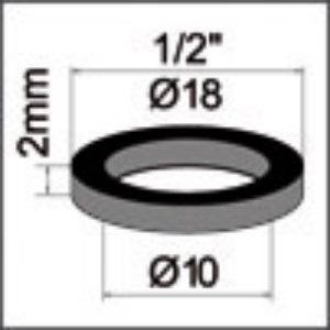 Picture of Dichtung zu Panzerschläuchen, EPDM/Beutel zu 10 Stk., 1/2", 10 x 18 x 2 mm, Art.Nr. : 78 1890 96