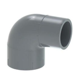 Picture of +GF+ PRO-FIT Winkel 90° PVC-U metrisch, Grösse: 63‑50, Art.Nr.: 721100311