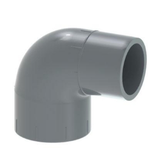 Picture of +GF+ PRO-FIT Winkel 90° PVC-U metrisch, Grösse: 63‑50, Art.Nr.: 721100311