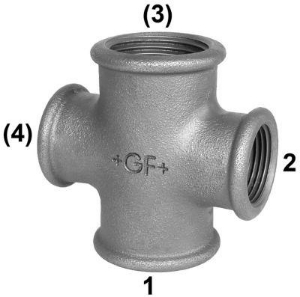 Picture of +GF+ 180 Kreuz, reduziert, ISO/EN C1, Dim. (1-2): 11/2" ‑ 1", Art.Nr.: 770180220