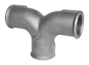 Picture of +GF+ 132 Zweibogen-T-Stück, egal, ISO/EN E2, Dimension ″: 2", Art.Nr.: 770132209