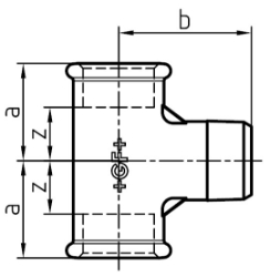 Picture of +GF+ 133 T-Stück, egal, Dimension ″: 3/8", Art.Nr.: 770133103