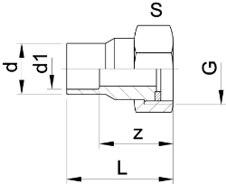 Picture of +GF+ Anschlussverschraubung PVC-U/Messing metrisch G, Grösse: 25‑1", Art.Nr.: 721550307