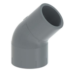 Picture of +GF+ PRO-FIT Winkel 45° PVC-U metrisch, Grösse: 40‑32, Art.Nr.: 721150309