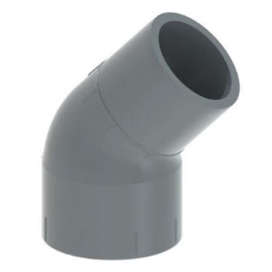 Picture of +GF+ PRO-FIT Winkel 45° PVC-U metrisch, Grösse: 40‑32, Art.Nr.: 721150309