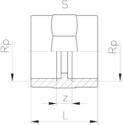 Picture of +GF+ Muffe egal PVC-U Rp, Grösse: 1/4", Art.Nr.: 721910604