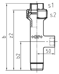 Picture of +GF+ 338 Verschraubungsstutzen, flach dichtend, Dimension ″: 3/4", Art.Nr.: 770338220