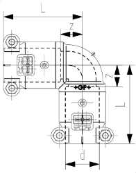 Picture of +GF+ INSTAFLEX Elektroschweiss Winkel 90° PB, d mm: 16, Art.Nr.: 761069214
