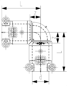 Picture of +GF+ INSTAFLEX Elektroschweiss Winkel 90° PB, d mm: 20, Art.Nr.: 761069215