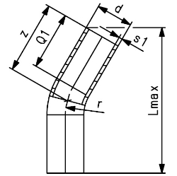 Picture of +GF+ ELGEF Plus Bogen 30° PE100 d90-1000mm / SDR17 / Langschenklige Version, de mm: 180, Art.Nr.: 753060818