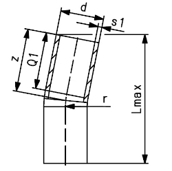 Picture of +GF+ ELGEF Plus Bogen 11° PE100 d90-1000mm / SDR17 / Langschenklige Version, de mm: 180, Art.Nr.: 753090818