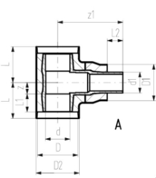 Picture of +GF+ COOL-FIT 4.0 T90° reduziert SDR11 d32-d225, d mm: 225, Art.Nr.: 738204268