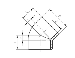 Picture of +GF+ SYGEF Standard Winkel 45° PN16, Grösse: 32, Art.Nr.: 735150108