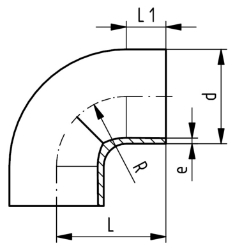 Picture of +GF+ SYGEF Standard Bogen 90° SDR21/PN16, Grösse: 110, Art.Nr.: 735018714