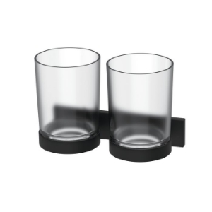 Picture of Bodenschatz - SIGNA Doppelglashalter schwarz matt mit Mattglas, Art.Nr. : BA59SM216